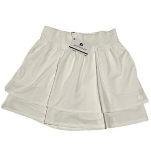 FootJoy Women's Medium White Golf Skort Lightweight Woven‎ Stretch Zip NWT